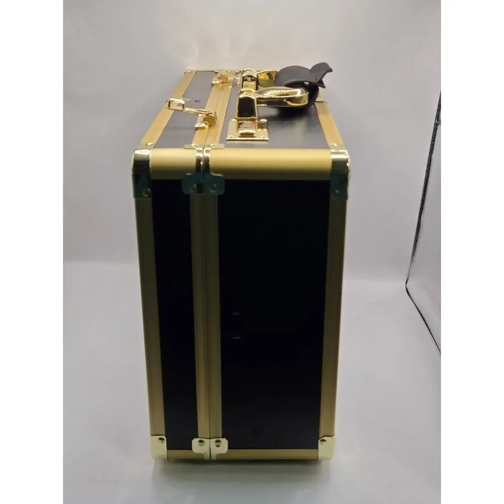 Professional Barber Tool Carrying Case Organizer w/ Locks – Black/Gold